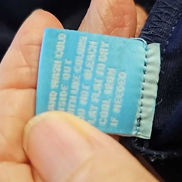 J.McLaughlin, navy blue snap closure dress. Red ribbon‎ down the front. Size sm - Picture 9 of 9